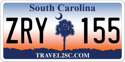 SC license plate ZRY155