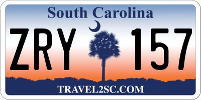SC license plate ZRY157