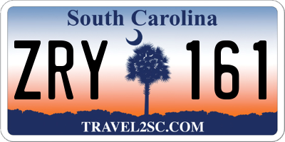 SC license plate ZRY161