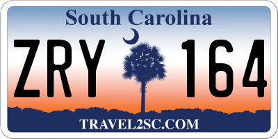 SC license plate ZRY164