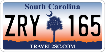 SC license plate ZRY165