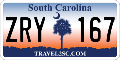 SC license plate ZRY167