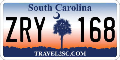 SC license plate ZRY168