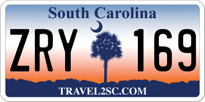 SC license plate ZRY169
