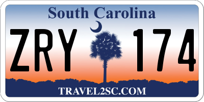 SC license plate ZRY174