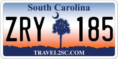 SC license plate ZRY185
