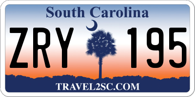 SC license plate ZRY195