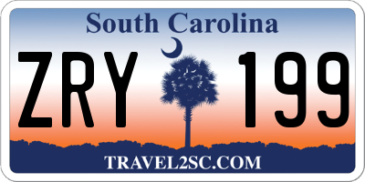 SC license plate ZRY199