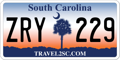 SC license plate ZRY229