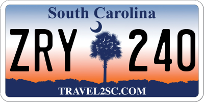 SC license plate ZRY240