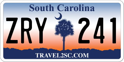 SC license plate ZRY241