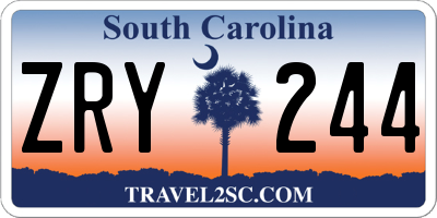 SC license plate ZRY244