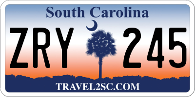 SC license plate ZRY245