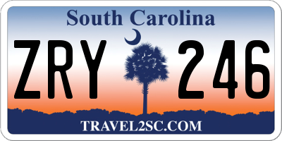 SC license plate ZRY246