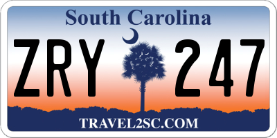 SC license plate ZRY247