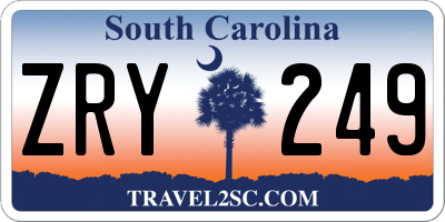 SC license plate ZRY249