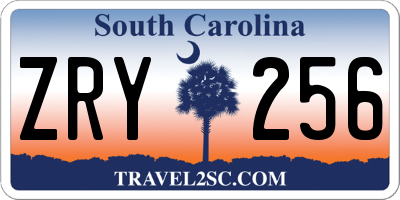 SC license plate ZRY256