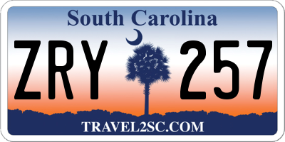 SC license plate ZRY257