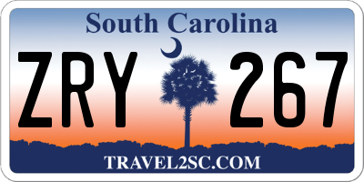 SC license plate ZRY267