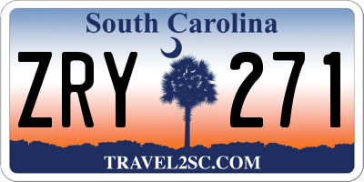 SC license plate ZRY271