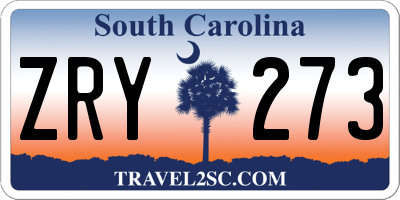 SC license plate ZRY273