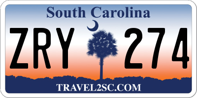 SC license plate ZRY274