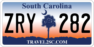 SC license plate ZRY282