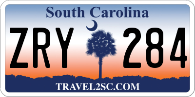 SC license plate ZRY284