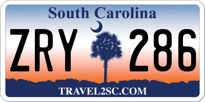 SC license plate ZRY286