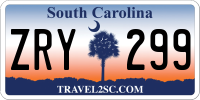 SC license plate ZRY299