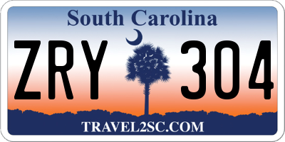 SC license plate ZRY304