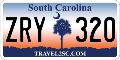 SC license plate ZRY320