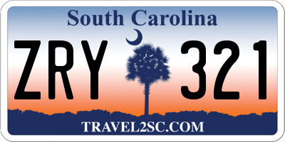 SC license plate ZRY321