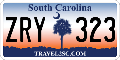 SC license plate ZRY323