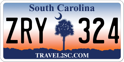 SC license plate ZRY324