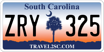 SC license plate ZRY325