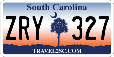 SC license plate ZRY327