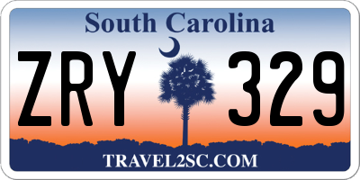 SC license plate ZRY329