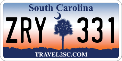 SC license plate ZRY331