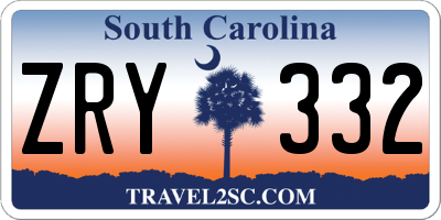 SC license plate ZRY332