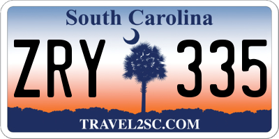 SC license plate ZRY335