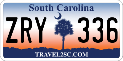 SC license plate ZRY336