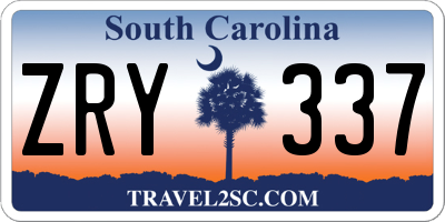 SC license plate ZRY337