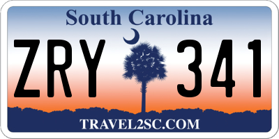 SC license plate ZRY341