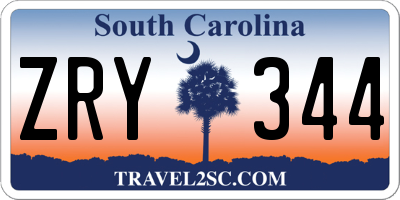 SC license plate ZRY344