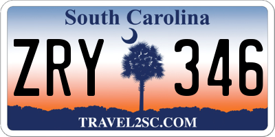 SC license plate ZRY346