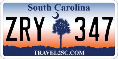 SC license plate ZRY347
