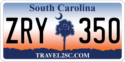 SC license plate ZRY350