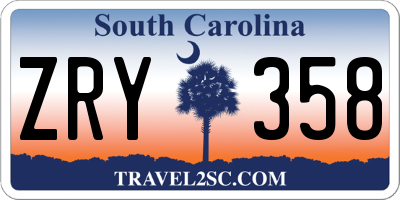 SC license plate ZRY358