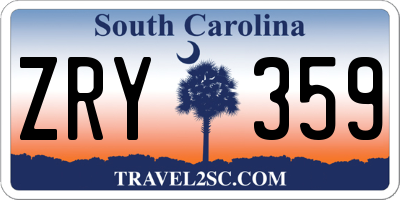 SC license plate ZRY359